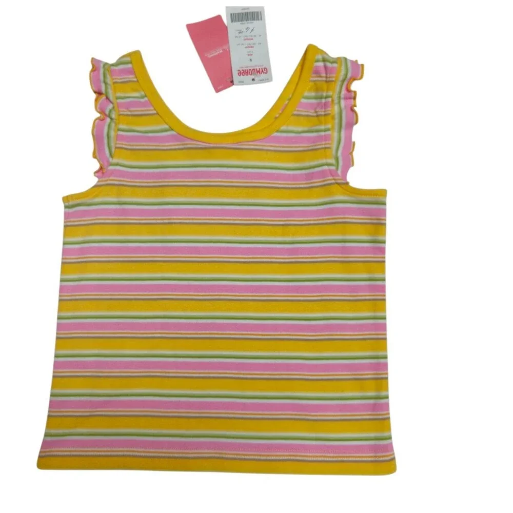 Vintage Gymboree Tank Top Size 5 Multicolor Striped Sunflower Fields 2006 NWT